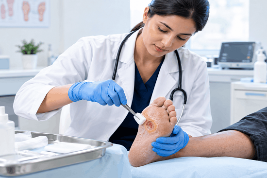 Diabetic Foot Ulcer Therapy with Doctor